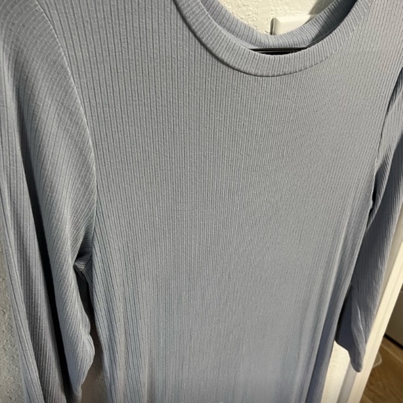 Elegant Long Sleeve Blue Dress - Picture 3 of 4